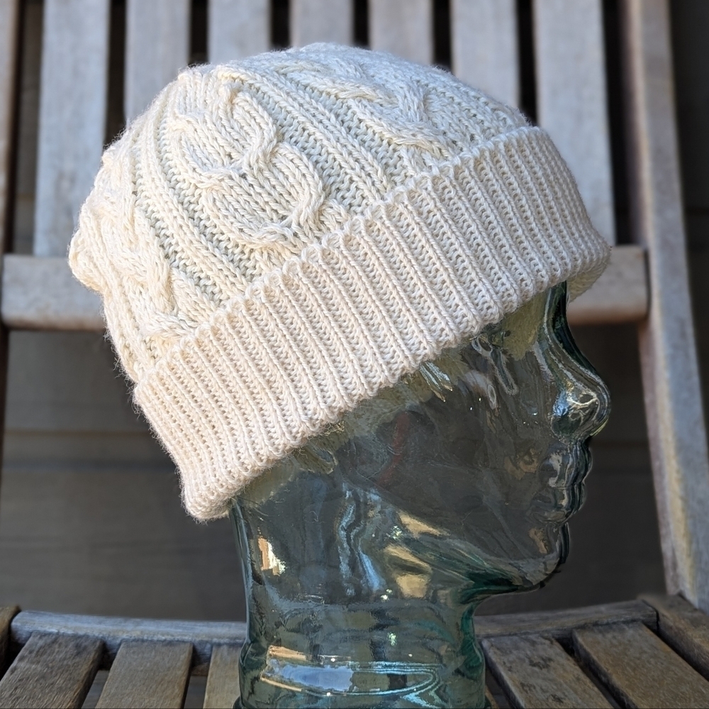 NWOT Glencroft 100% Wool Cable Knit Hat Toque Beanie One Size Made in England